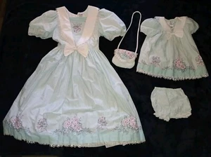 Vintage Daisy Kingdom Dress Girls 80's 90's Size 14 Teal Kids Size 4T Bag - Picture 1 of 16