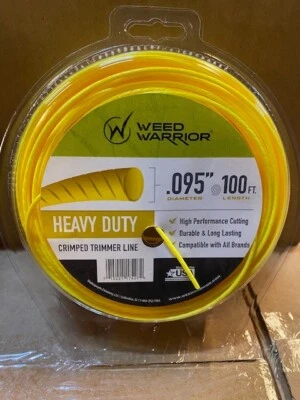 (PAQUETE DE 8) Weed Warrior "Crimped" Heavy Duty .095" 100' bobina cuerda recortadora línea Foto 1 de 2