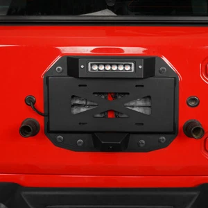 Spare Tire License Plate Relocation Kit w/ LED Lights Fit Jeep Wrangler JL 18-25 - Foto 1 di 12