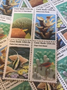 12 Vintage Coral Reef stamps For Holiday,Wedding And Dressing Up Your Mail - Picture 1 of 1
