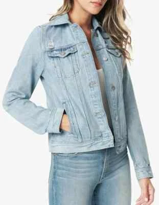 $168 NUEVO CON ETIQUETAS JOE'S JEANS Talla L CHAQUETA VAQUERA ESTÁNDAR CAMIONERO DESGASTADA LOTUS Foto 1 de 4