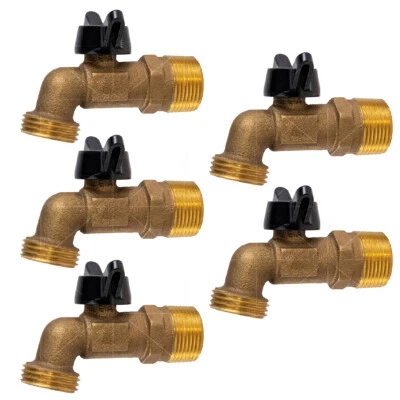 Midline Valve Hose Bib Sillcock Pipe 3/4in MIP/FipxMHT Cast Brass 5 Pack Handle
