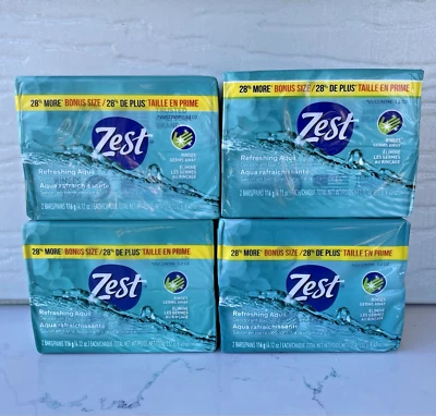 8 Bars Zest Aqua Deodorant with Vitamin E Bar Soap Refreshing - Sealed New - Image 1 of 3
