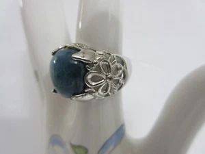V3 Sterling Silver Apatite ? Blue Gemstone Ring Size 5.75 ~ 8.3 gr - Picture 1 of 18
