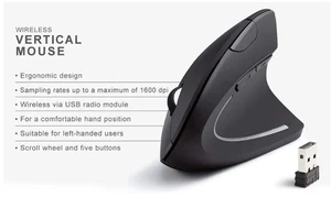🖱 Pionowa bezprzewodowa ergonomiczna mysz 2,4 GHz Bezprzewodowa 6 przycisków DPI Regulowana - Zdjęcie 1 z 4