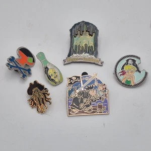 Disney Pins Lot of 6 - Pirates of the Caribbean Davy Jones Tinker Bell Skeleton - Picture 1 of 8