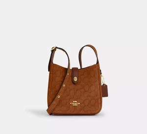 Neu mit Etikett Coach Hadley Mini-Umhängetasche aus charakteristischem Wildleder CCE16, Wildleder/Im/Karamell - Bild 1 von 8