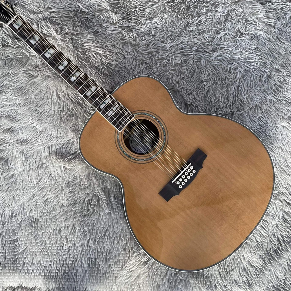  Guitarra Acústica Tapa de Abeto Parte Trasera de Palo de Rosa Jumbo Natural Envío Rápido Foto 1 de 4