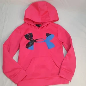 Under Armour Kids Size 6 Pullover Long Sleeve Hooded Sweatshirt Pink Hoodie - Picture 1 of 10