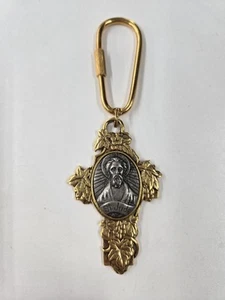 Vintage Gold-Tone And Pewter St. Jude Keychain. Good Condition - Picture 1 of 7