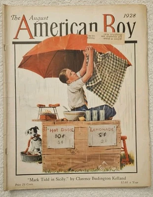 1928 American Boy  Aug - Tennis, Food Stand Alan Foster, Thal, the Avenger Foto 1 de 3