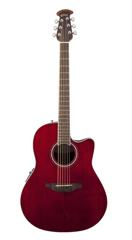 Ovation Celebrity Standard Cs24 Mid Depth Acoustic Electric Guitar Ruby Red