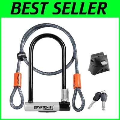 Heavy Duty Bike U-Lock with Cable, Anti-Theft Security - Image 1 of 4