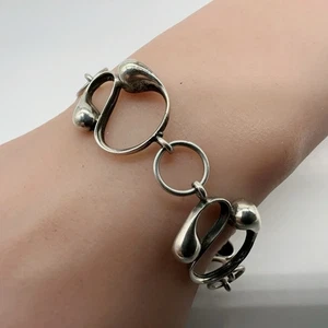 VTG Sten & Laine Finland Sterling Silver Modernist Link Bracelet 15.1g #yet - Picture 1 of 13