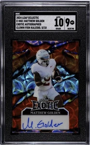MATTHEW GOLDEN 5/10 AUTO 10 Orange Scope 2024 Leaf Exotic Green Bay Packers SSP - Picture 1 of 2