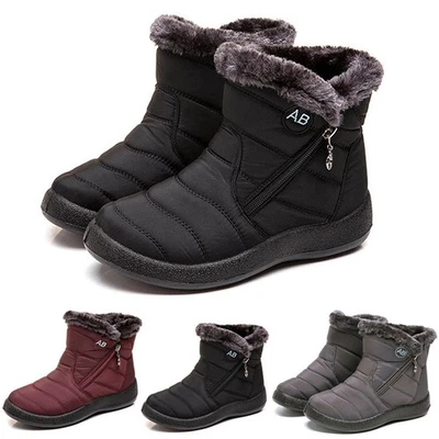 MARKENLOS Damen Schneeschuhe Winter Wasserdicht Warm Stiefel Flache Stiefeletten SnowBoots