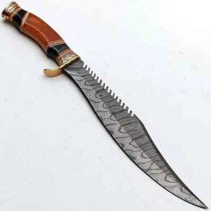 Handmade Damascus Viking Sword, Hunting Sword, Full Tang Sword With Sheath - Picture 1 of 5