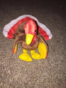 RARE Classic TY Beanie Babies Gobbles the Turkey Retired Pe Pellets - Picture 1 of 11