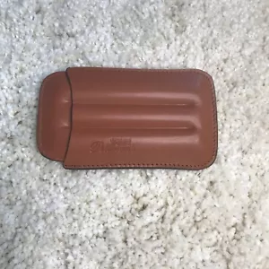 PETERSON'S BROWN LEATHER THREE CIGAR HOLDER CARRYING CASE - Picture 1 of 11