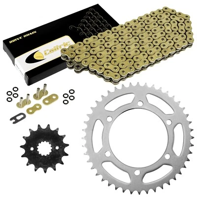 O-Ring Drive Chain & Sprockets Kit fits Kawasaki KL250 KLR250 1984-2005 Gold - Image 1 of 4