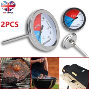 2x 300℃ Stainless Steel Barbecue BBQ Smoker Grill Thermometer Temperature - Picture 1 of 6