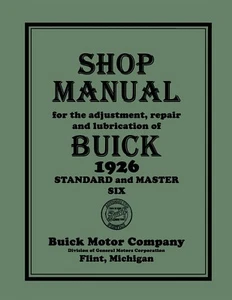 Buick Standard and Master Six 1926 manual de tienda - Imagen 1 de 1