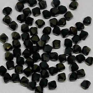 24pc Swarovski Crystal Jet Nut 4mm Bicone 5328 Beads; CLEARANCE - Picture 1 of 1