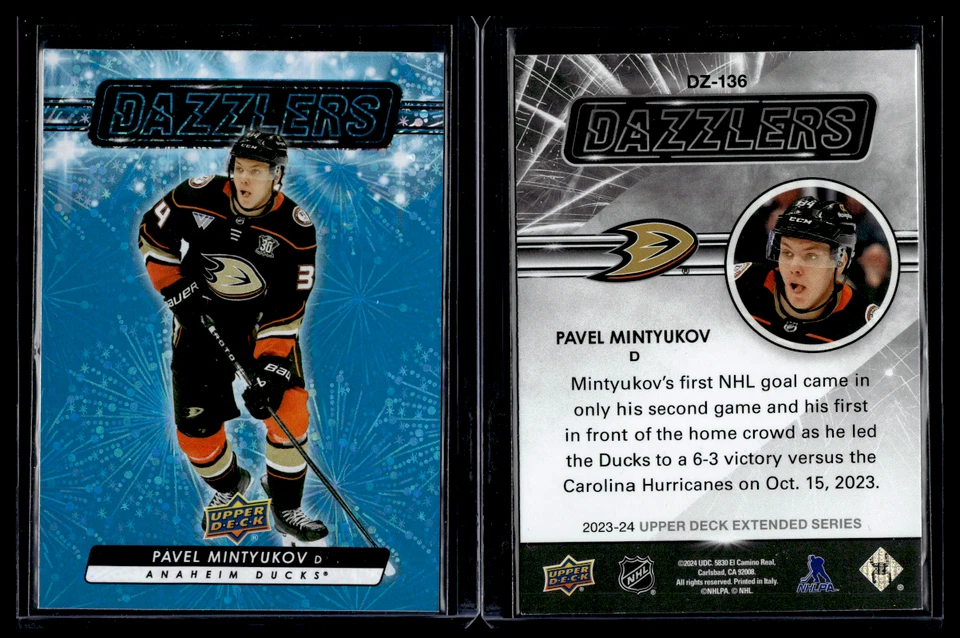 2023-24 Upper Deck Extended Series Blue Dazzlers #DZ-136 Pavel Mintyukov - Image 1 of 1