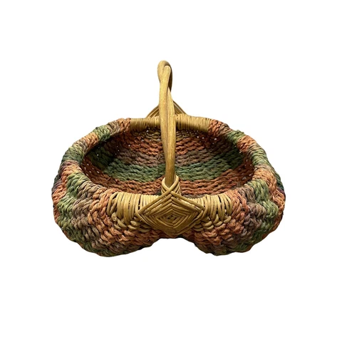 Vintage Multi Color Buttocks Basket God's Eye Pattern Buttock Weave Antique Cover