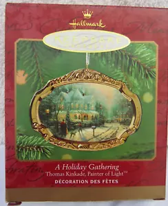 Hallmark Keepsake Ornament Thomas Kinkade Holiday Gathering Porcelana 2000 - Imagen 1 de 7