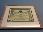 Antique Masonic Certificate 32* 1945 Yakima Washington Signed Framed 17x14