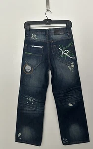 Y2K Rocawear boys Jeans size 10 straight leg blue denim 27 Waist - Picture 1 of 7