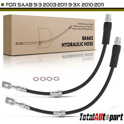 2x Manguera hidráulica de freno para Saab 9-3 2003-2011 9-3X 2010-2011 delantera izquierda y derecha Foto 1 de 4