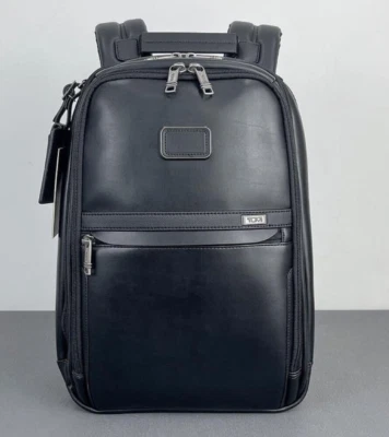 Tumi Alpha 3 Backpack Slim Leather Black Business Bag Padded PC Pocket Outlet① - Image 1 of 4