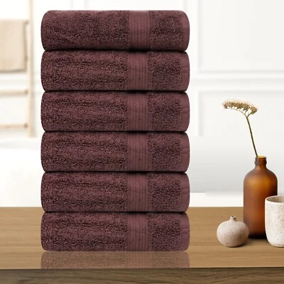 Ample Decor Hand Towel Pack of 6 High Absorbency 100% Cotton 600 GSM Soft  - Image 1 of 3