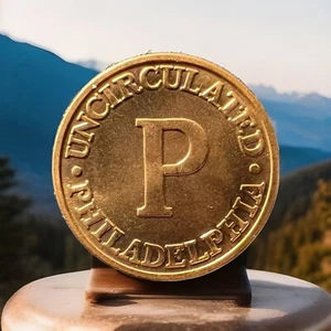 Vintage “P” Copper US Treasury token medal Philadelphia Mint FAST FREE SHIPPING - Picture 1 of 5