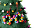 Felted Ball Star - Christmas Ornaments - Set Of 10 - X-mas Tree Decor - Hanging