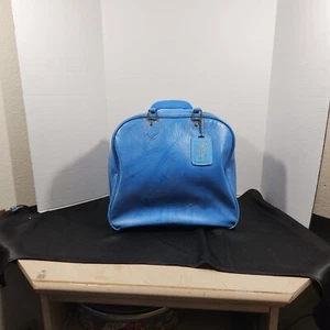 Vintage KR Industries Vinyl Bowling Ball Bag Blue Metal Ball Rack With Name Tag - Picture 1 of 24