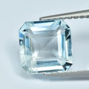1.30Ct Octagan_Wonderful Lustrous Unheated Blue Aquamarine Gemstone - Picture 1 of 1