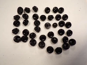 Vintage shank Black Buttons similar carved blouse shirt craft  - Picture 1 of 4