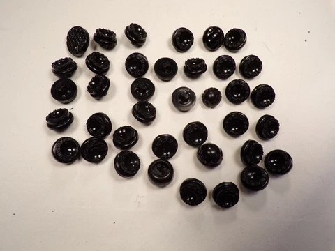 Vintage shank Black Buttons similar carved blouse shirt craft Cover