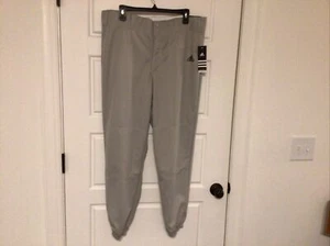 Adidas Baseball Pants Mens XL Gray Triple Stripe Traditional Pants New NWT - Picture 1 of 4