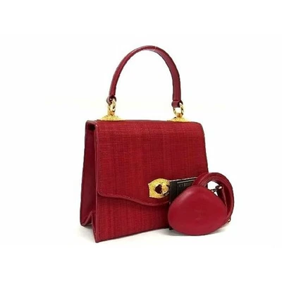 Comtesse лошадь волос кожи 2-сторонняя сумка красный очень хорошее состояние б/у из Японии - Изображение 1 из 4