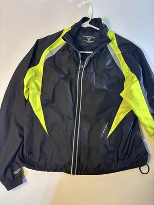 Chaqueta de running Brooks para mujer S negra amarilla neón reflectante cremallera completa Foto 1 de 2