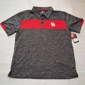 University Of Houston Polo Shirt Mens XL Gray And Red Print Dri Fit Performance - Picture 1 of 7