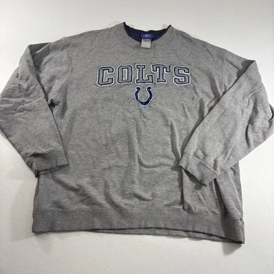¡THRASHED DE COLECCIÓN! Sudadera Indianapolis Colts Reebok Cuello Redondo Gris Talla L Grunge Y2K Foto 1 de 4
