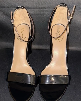 Sam Edelman Yaro Tacones Negros Punta Abierta, Correa para el Tobillo Listo para Vacaciones Foto 1 de 4