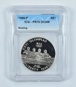 1996-P Olympic Rowing Commemorative Silver Dollar PR70 DCAM ICG *1176 - Picture 1 of 5