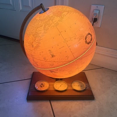 RARO SOPORTE ATLAS GLOBO ILUMINADO VINTAGE CRAM'S PLASTI-LITE 12" Foto 1 de 4