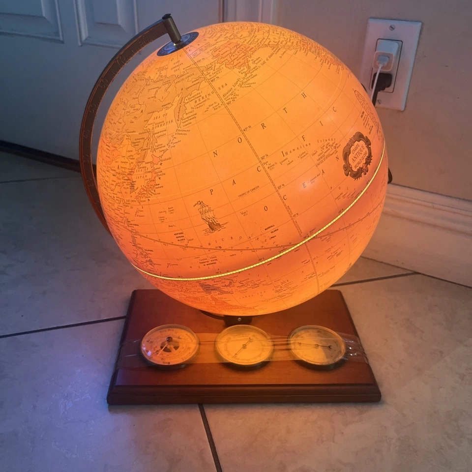 RARO SOPORTE ATLAS GLOBO ILUMINADO VINTAGE CRAM'S PLASTI-LITE 12" Foto 1 de 4